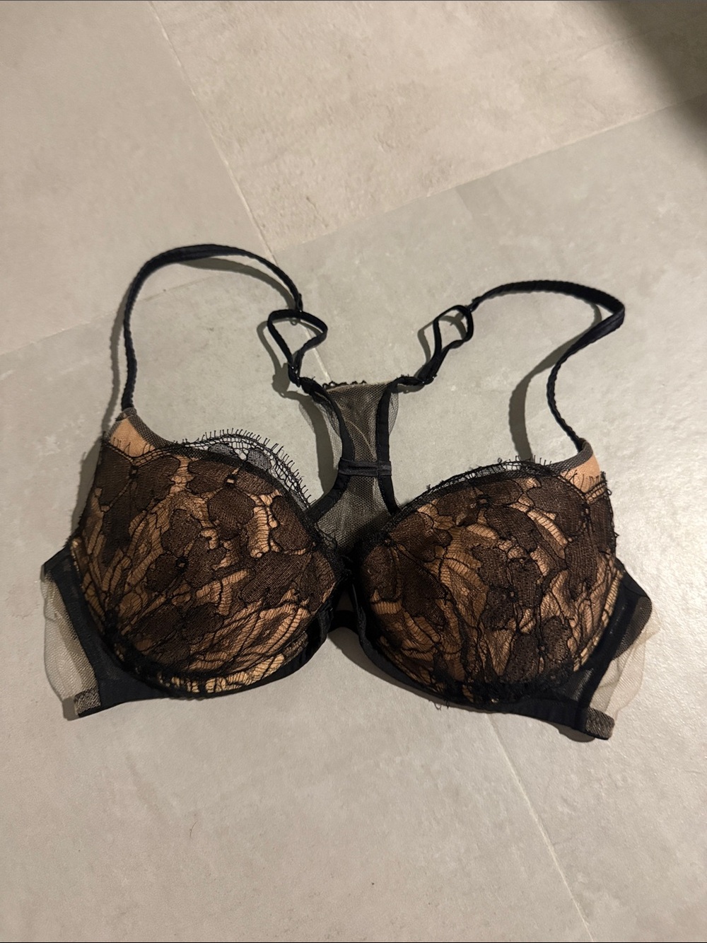 La Perla Black Lace Over Nude Lined Bra